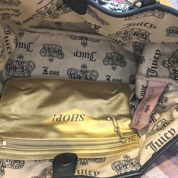 JUICY COUTURE Black Velour Tote - Picture 6 of 7